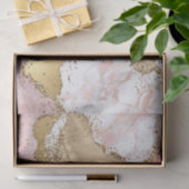 Elegant Blush Roze Stone Gold Glitter Inlay Tissuepapier (Geschenk)