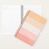 Elegant blush roze striped script name planner (Display)