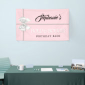 Elegant Blush Roze Tiffany Thema Verjaardagsfeest Spandoek (Beurs)