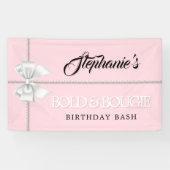 Elegant Blush Roze Tiffany Thema Verjaardagsfeest Spandoek (Horizontaal)