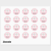 Elegant Blush Roze Tiffany Theme Dank je wel Ronde Sticker (Vel)