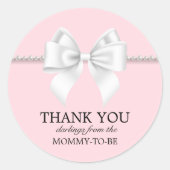 Elegant Blush Roze Tiffany Theme Dank je wel Ronde Sticker (Voorkant)