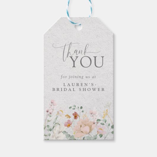 Elegant Blush Roze Tuin Bloemen Vrijgezellenfeest Cadeaulabel (Voorkant)