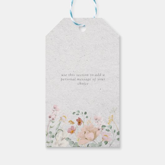 Elegant Blush Roze Tuin Bloemen Vrijgezellenfeest Cadeaulabel (Achterkant)