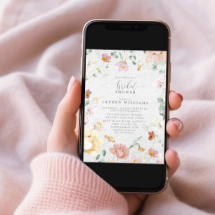 Elegant Blush Roze Tuin Bloemen Vrijgezellenfeest Kaart