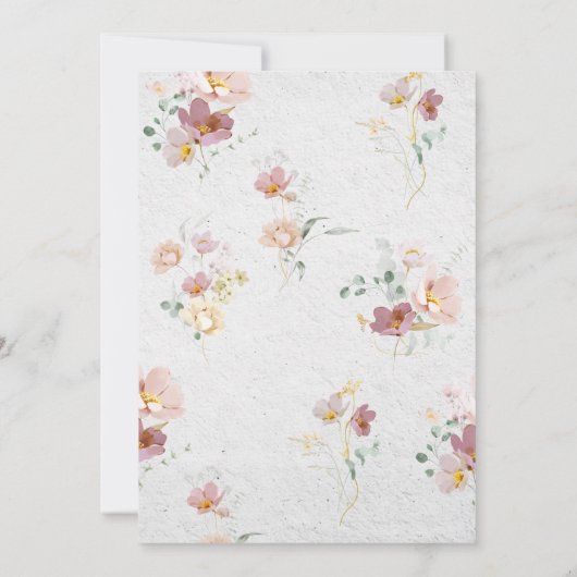 Elegant Blush Roze Tuin Bloemen Vrijgezellenfeest Kaart (Achterkant)