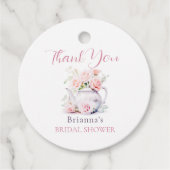 Elegant Blush Roze Vrijgezellenfeest Tea Party Bedankjes Labels (Voorkant)