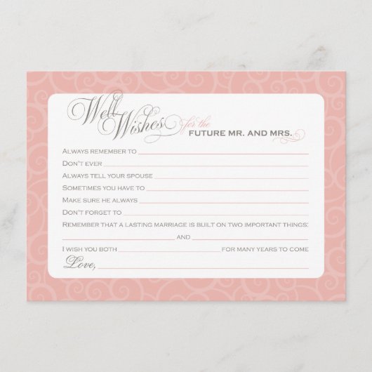 Elegant Blush Roze Vrijgezellenfeest wil Advieskaart (Voorkant)