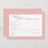 Elegant Blush Roze Vrijgezellenfeest wil Advieskaart (Voorkant / Achterkant)