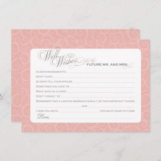 Elegant Blush Roze Vrijgezellenfeest wil Advieskaart (Voorkant / Achterkant)