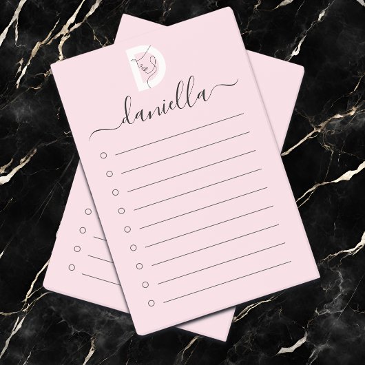 Elegant Blush Roze & Vrouwen Gezicht Lijn Kunst Mo Post-it® Notes