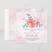 Elegant blush roze waterverf baby shower (Voorkant / Achterkant)