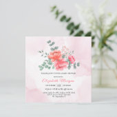 Elegant blush roze waterverf baby shower (Staand voorkant)