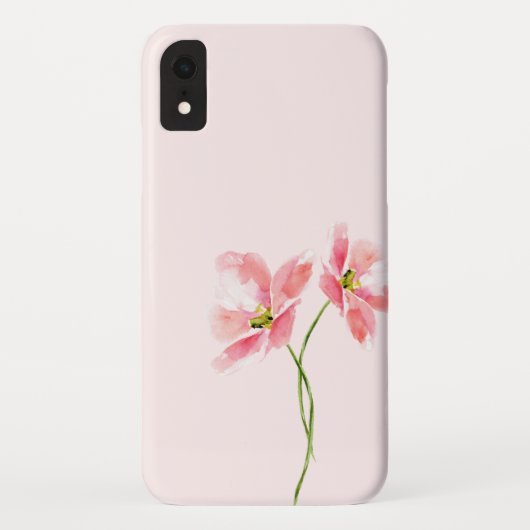 Elegant blush roze waterverf bloem Case-Mate iPhone case (Achterkant)