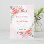 Elegant blush roze waterverf bloem vrijgezellenfee kaart (Staand voorkant)