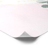 Elegant Blush roze waterverf bloem welkomstbord  Poster (Hoek)