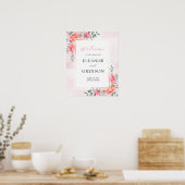 Elegant blush roze waterverf bruiloft welkom poster (Keuken)