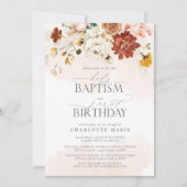 Elegant Blush Roze Waterverf Doop 1e Verjaardag Kaart (Voorkant)