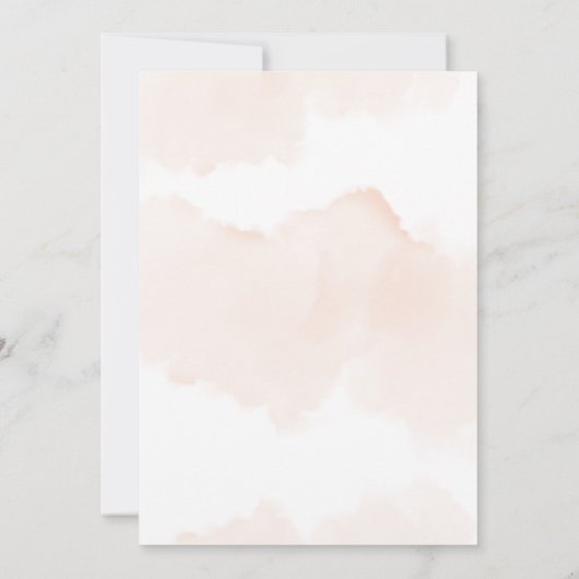 Elegant Blush Roze Waterverf Doop 1e Verjaardag Kaart (Achterkant)