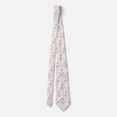 Elegant Blush Roze Waterverf Floral Pattern Stropdas (Achterkant)