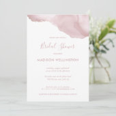 Elegant Blush Roze Waterverf Ink Vrijgezellenfeest Kaart (Staand voorkant)