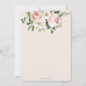 Elegant Blush Roze Wit Rozen Bloemen Bruiloft Kaart (Achterkant)