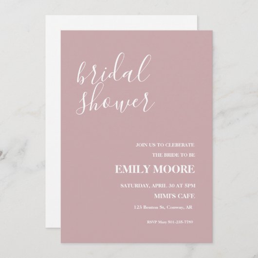 Elegant blush roze witte kalligrafie vrijgezellenf kaart (Voorkant / Achterkant)