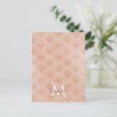 Elegant blush roze zeemvis schaalpatroon briefkaart (Staand voorkant)