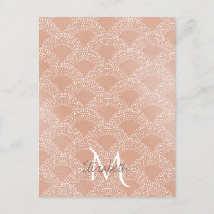 Elegant blush roze zeemvis schaalpatroon briefkaart