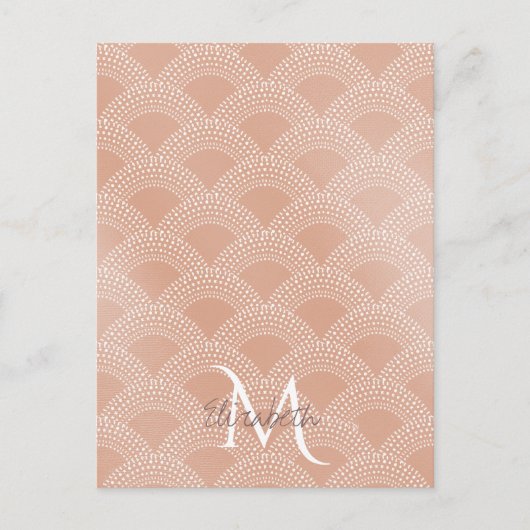 Elegant blush roze zeemvis schaalpatroon briefkaart (Voorkant)