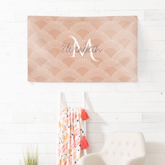 Elegant blush roze zeemvis schaalpatroon spandoek (Insitu)