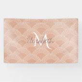 Elegant blush roze zeemvis schaalpatroon spandoek (Horizontaal)