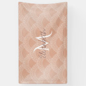 Elegant blush roze zeemvis schaalpatroon spandoek (Verticaal)
