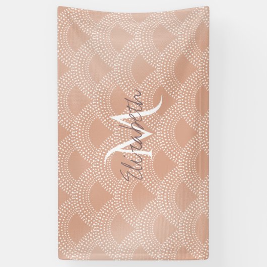 Elegant blush roze zeemvis schaalpatroon spandoek (Verticaal)