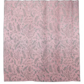 Elegant Blush Roze Zilver Glitter Vakantiepatroon Douchegordijn (Voorkant)