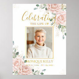 Elegant Blush Rozen Afbeelding Uitvaartmonument Poster
