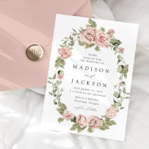 Elegant Blush Rozen en Greenery Wedding