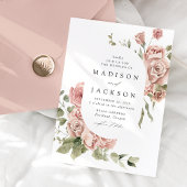 Elegant Blush Rozen en Greenery Wedding Kaart