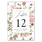 Elegant Blush Rozen en Greenery Wedding Kaart (Voorkant)