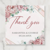 Elegant blush rozen eucalyptus bruiloft labels (Achterkant)