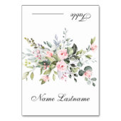 Elegant Blush Rozen Eucalyptus Wedding Escort Kaar Kaart (Voorkant)