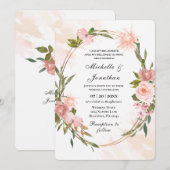 Elegant Blush Rozen Gold Lijst Christelijk bruilof Kaart (Voorkant / Achterkant)