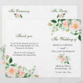 Elegant Blush Rozen Greenery Chic Folded Wedding (Voorkant / Achterkant)