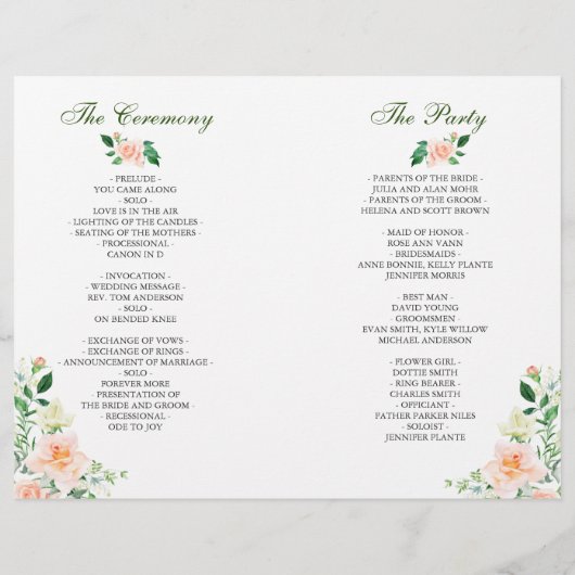 Elegant Blush Rozen Greenery Chic Folded Wedding