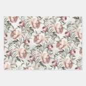 Elegant Blush Rozen Ranunculus Vine Floral Inpakpapier Vel (Voorkant)