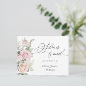 Elegant Blush Rozen Vrijgezellenfeest per post Briefkaart (Staand voorkant)