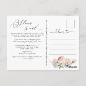 Elegant Blush Rozen Vrijgezellenfeest per post Briefkaart (Achterkant)