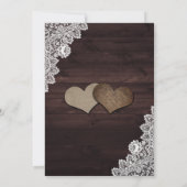 Elegant Blush Rustic Wood Lace Floral Wedding Kaart (Achterkant)