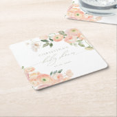Elegant Blush & Sage Groen Baby shower Kartonnen Onderzetters (Schuin)