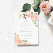 Elegant Blush & Sage Groen Vrijgezellenfeest Kaart